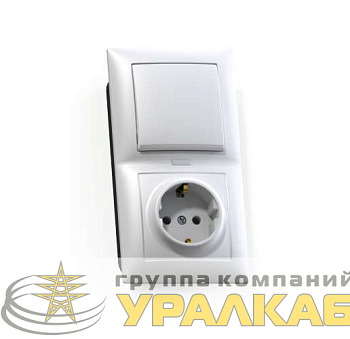 Блок СП БКВР-420 Селена (1-кл. выкл. и индик.+ розетка с заземл.) бел. Кунцево 8216