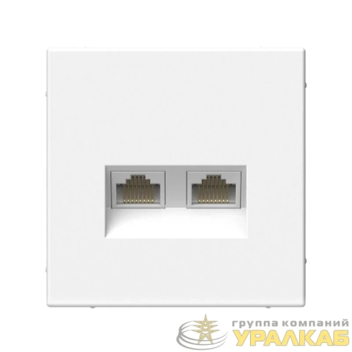 Розетка компьютерная 2-м ArtGallery 2хRJ45 кат.6A механизм бел. SE 
