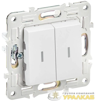 Выключатель проходной 2-кл. SKANDY 10А SK-V10W с индикацией арктич. бел. IEK SK-V22-1-10-K01