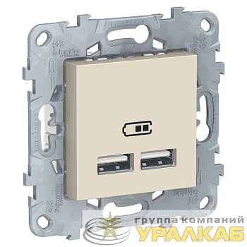 Механизм розетки USB 2-м UNICA NEW 5В/2100мА беж. SchE NU541844