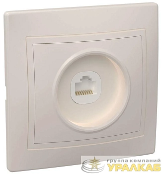 Розетка компьютерная 1-м СП Кварта РК10-ККм IP20 крем. GENERICA 