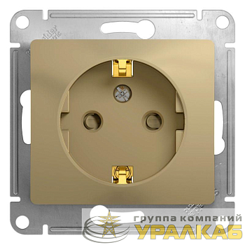 Розетка 1-м СП Glossa 16А IP20 с заземл. защ. шторки механизм титан SE GSL000445