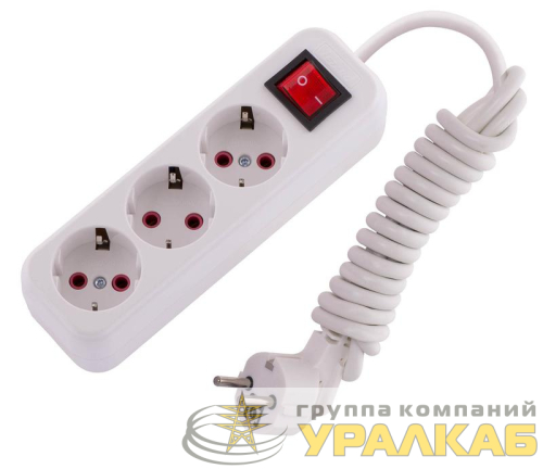 Удлинитель 3х2м с заземл. 16А IP20 Lila с выкл. LEZARD 720-0302-302 детальная картинка