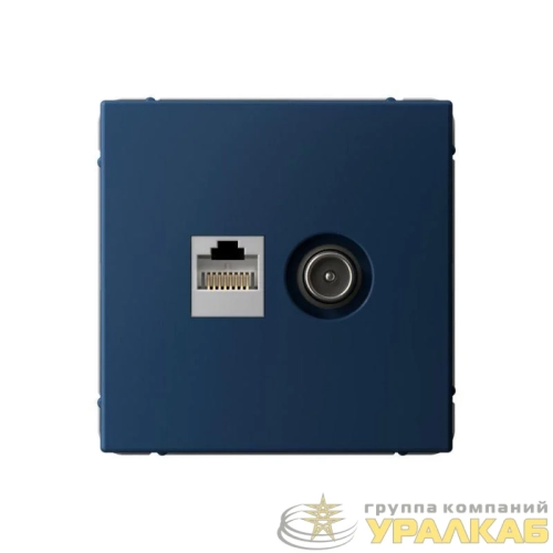 Розетка компьютерная + телевизионная 2-м ArtGallery RJ45 + TV кат.5E аквамарин SE 