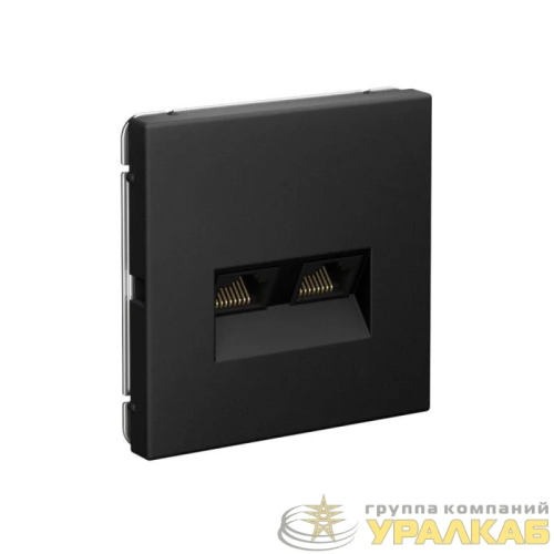 Розетка компьютерная 2-м ArtGallery RJ45 + RJ45 кат.5E механизм карбон SE 