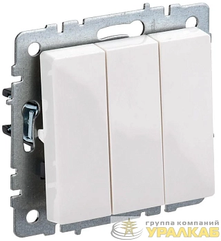 Выключатель 3-кл. Brite 10А ВС10-3-0-БрБ механизм бел. IEK BR-V30-0-10-K01-PRO