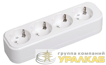 Колодка удлинителя 4-м 16А Classic К04 2P+PE 250В IEK KYP11-16-04-00-Z