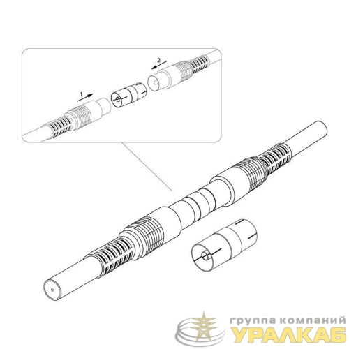 Переходник антенный гнездо TV-гнездо TV блист. Rexant 06-0029-A детальная картинка