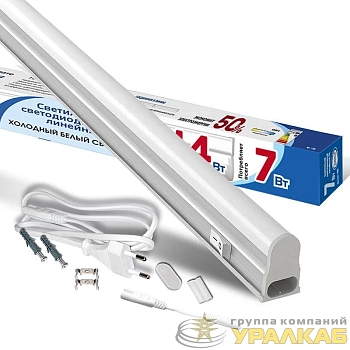 Светильник светодиодный ILED-COCB-СПБТ5-600-7-630-230-6.5-IP40 7Вт 6500К IP40 630лм 230В 600мм СПБ Т5 линейный IONICH 1568