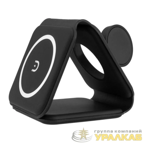 Устройство зарядное беспроводное 15Вт с MagSafe 3в1 Qi черн. Rexant 18-7088 детальная картинка