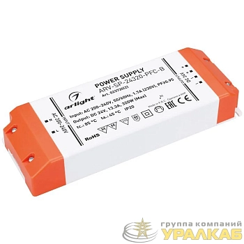 Блок питания ARV-SP-24320-PFC-B 24В 13.3А 320Вт IP20 пластик Arlight 