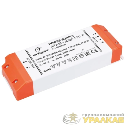 Блок питания ARV-SP-24320-PFC-B 24В 13.3А 320Вт IP20 пластик Arlight 023730(2) детальная картинка