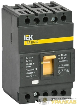 Выключатель автоматический 3п 125А 25кА ВА 88-32 IEK SVA10-3-0125