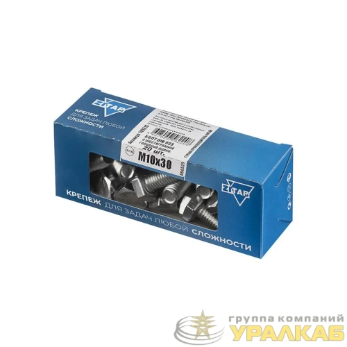 Болт с шестигранной головкой М10х30 DIN 933 оцинк. (уп.20шт) Tech-Krep/Zitar 105215 детальная картинка