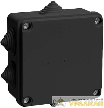 Коробка распаячная КМ41233 100х100х50мм IP44 6 вводов черн. IEK UKO11-100-100-050-K02-44