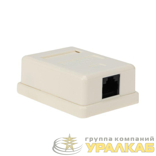 Розетка компьютерная 1-м ОП RJ45 кат.5E UTP неэкранир. бел. Rexant 03-0121