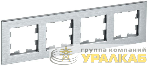 Рамка 4-м BRITE РУ-4-1-БрА металл алюм. IEK BR-M42-M-K47 детальная картинка