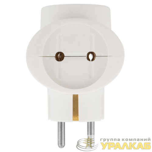 Разветвитель 3-м (1-м - с заземл.) 16А IP20 универс. бел. (уп.2шт) Rexant 11-1080-2 детальная картинка