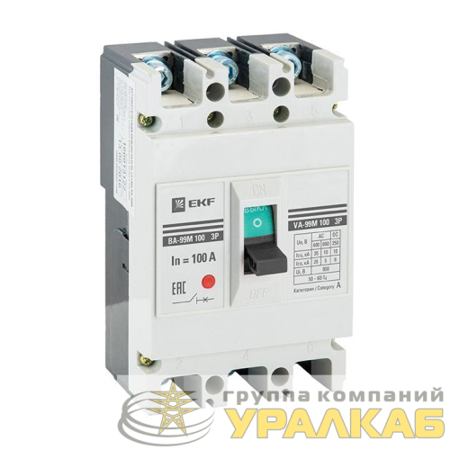 Выключатель автоматический 3п 100/40А 35кА ВА-99М PROxima EKF mccb99-100-40m детальная картинка