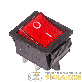Выключатель клавишный 250В 16А (4с) ON-OFF красн. с подсветкой (RWB-502 SC-767 IRS-201-1) (инд. упак.) Rexant 36-2330-1