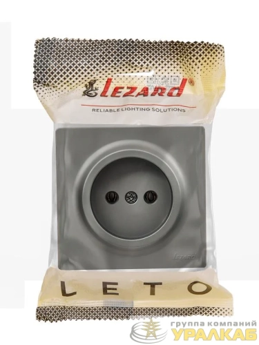 Розетка 1-мест. без заземл. LETO ПБТ платина LEZARD 