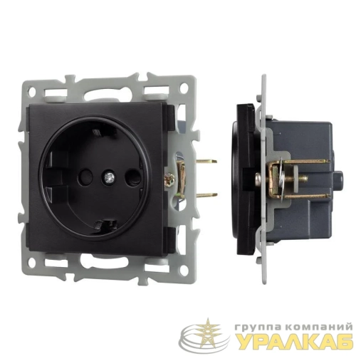 Механизм электрической розетки SCT-MEU1-PL-BK (250В 16А) Arlight 