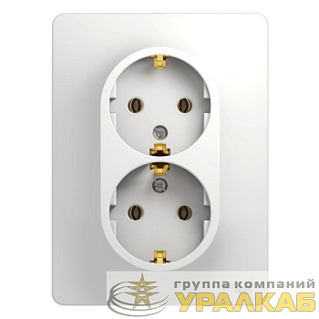 Розетка 2-м СП Glossa 16А IP20 с заземл. в сборе бел. SE GSL000124