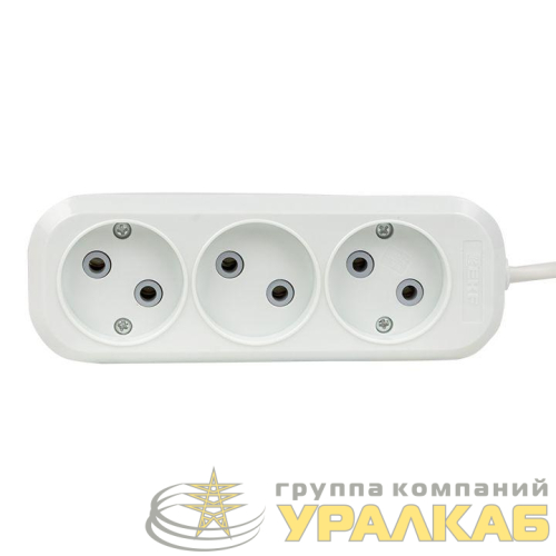 Удлинитель 3х3м без заземл. 10А IP20 Эксперт 2.2кВт ПВС 2х0.75 PROxima EKF UBA10-275-3-03 детальная картинка