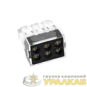 Клемма СМК-106 6 отверстий 1.0-2.5кв.мм (уп.4шт) EKF plc-smk-106r