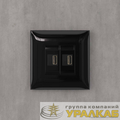 Устройство зарядное USB СП Avanti "Черный квадрат" DKC 