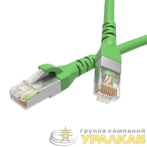 Патч-корд кат.5E F/UTP экранир. 4х2 LSZH 2м зел. DKC 