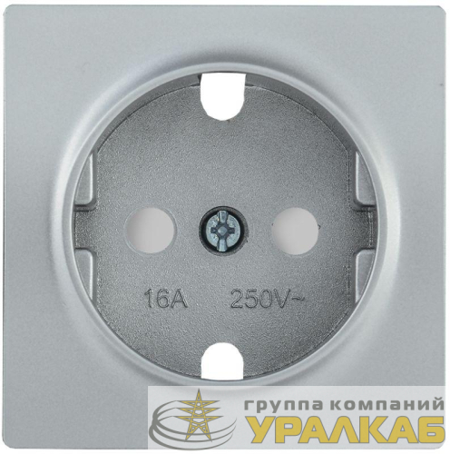 Накладка розетка BOLERO НР-2-1-БС с заземл. защ. шторки серебр. IEK 