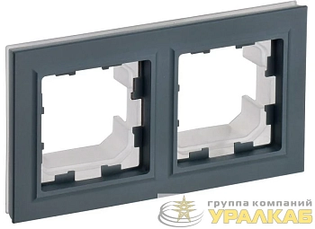 Рамка 2-м BRITE IP44 РУ-2-БрГ-44 граф. IEK BR-M22-44-K53