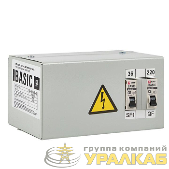 Ящик с понижающим трансформатором ЯТП 0.25 220/36В (2 авт. выкл.) Basic EKF yatp0.25-220/36v-2a