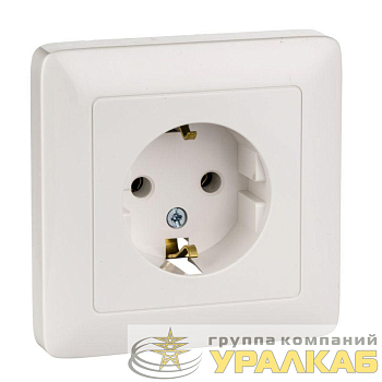 Розетка 1-м СП 1мод. Хит 16А IP20 250В с заземл. без защ. шторок бел. SE RS16-134-B