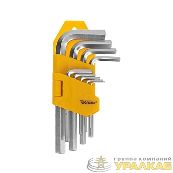 Набор ключей имбусовых HEX 1.5-10мм CrV 9шт Kranz KR-12-5215