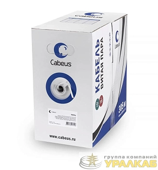 Кабель витая пара UTP кат.5E 1 пара 24 AWG ОЖ solid LSZH нг(А)-HF сер. (уп.500м) Cabeus 11149c