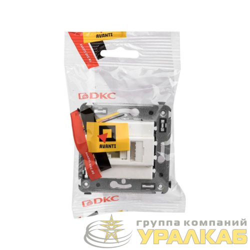 Розетка компьютерная 1-м СП Avanti "Белое облако" RJ45 кат.5E DKC 4400463 детальная картинка