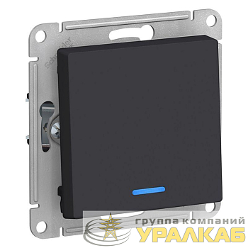 Выключатель 1-кл. СП AtlasDesign 10А IP20 (сх. 1а) 10AX с подсветкой механизм карбон SE ATN001013