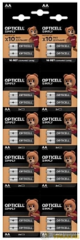 Элемент питания алкалиновый AA/LR6 отрывной набор HBDC (блист. 2штх10) (уп.20шт) Opticell 5050001/6050001