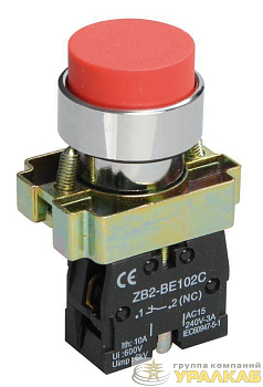 Кнопка LAY5-BL42 1НЗ без подсветки красн. IEK BBT71-BL-K04
