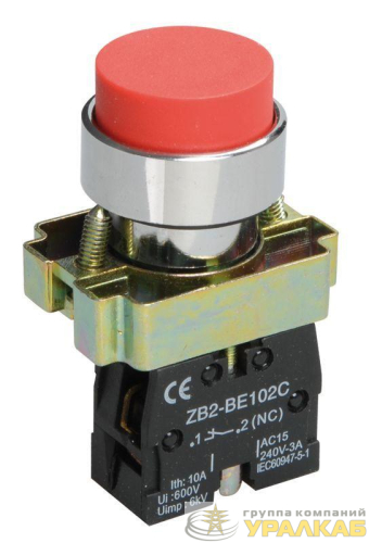 Кнопка LAY5-BL42 1НЗ без подсветки красн. IEK BBT71-BL-K04 детальная картинка