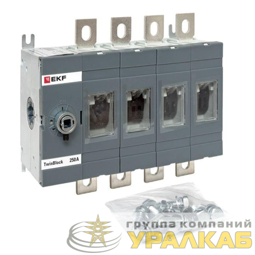 Рубильник 4п 250А без рукоятки управления TwinBlock EKF 