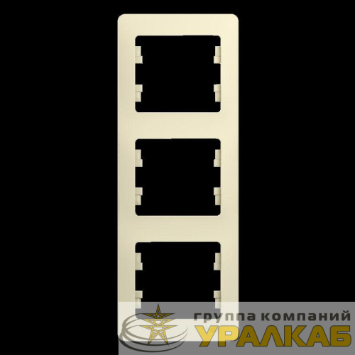 Рамка 3-м Glossa вертикал. беж. SE GSL000207 детальная картинка
