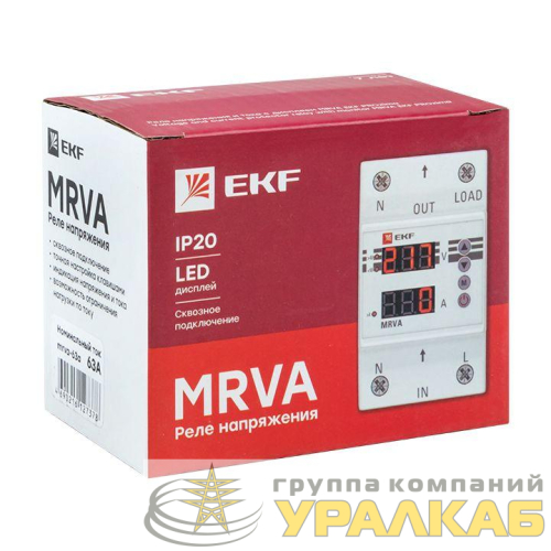 Реле напряжения и тока с дисплеем MRVA 63А PROxima EKF MRVA-63A