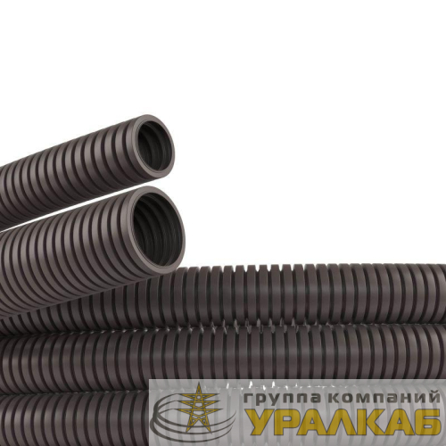 Труба гофрированная ПА 6 гибкая d25мм без протяжки темн. сер. (уп.50м) DKC 