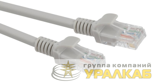 Патч корд U/UTP кат.5e CU PC-1U 1м сер. Эра 