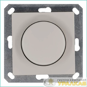 Светорегулятор поворотно-нажимной (диммер) LED 30-400Вт 1gang 2way механизм тауп Jasmart G4012T