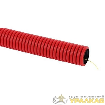 Труба гофрированная двустенная ПНД d40мм 450Н SN21 с протяжкой красн. (уп.50м) Эра 