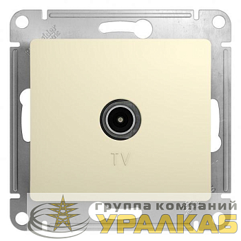 Розетка телевизионная проходная TV 1-м СП Glossa 4дБ механизм беж. SE GSL000292